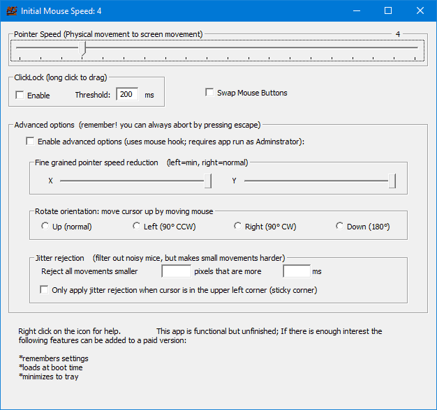 Advanced Mouse Speed control for Windows